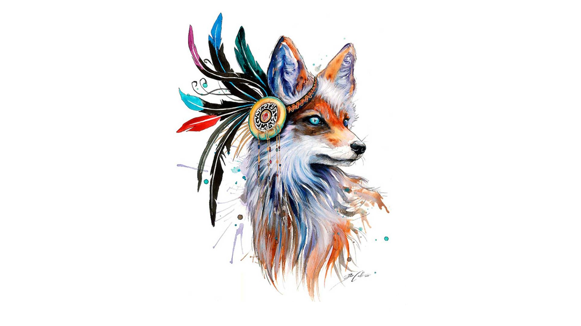 Wallpaper Drawing Colorful Illustration Animals Native