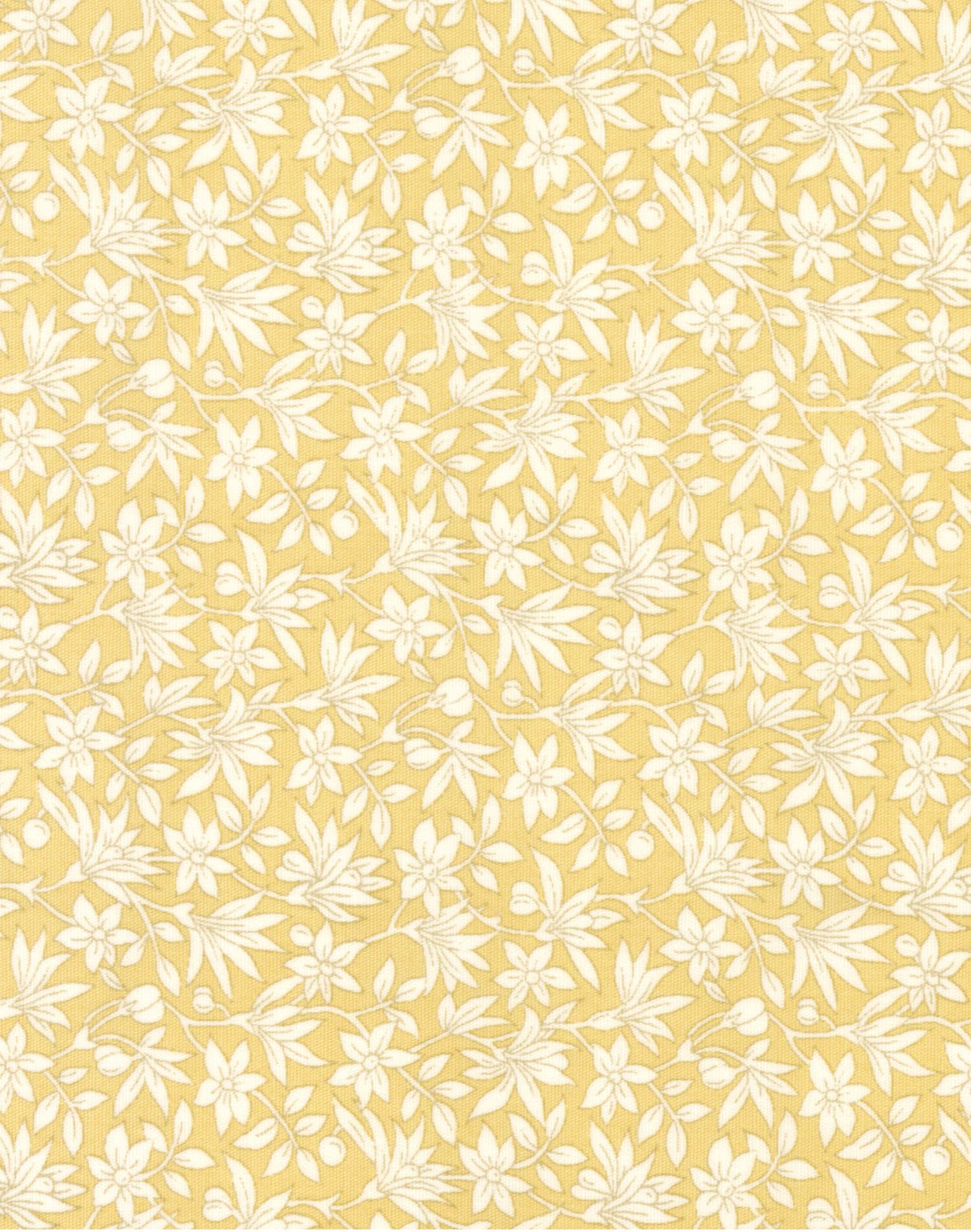 Vintage Yellow Floral Wallpaper