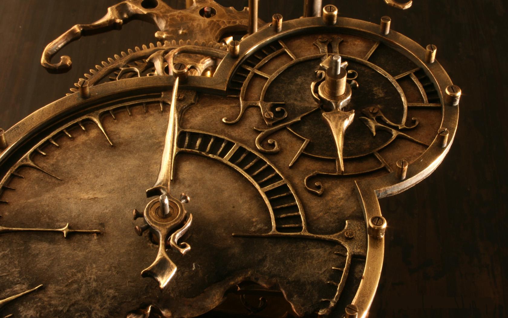 Steampunk Mechanical Clock Watch Bokeh E Wallpaper Background