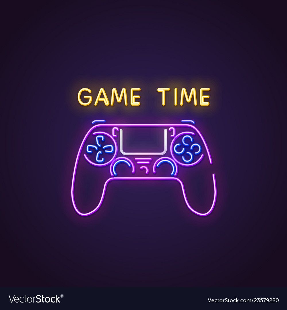 Gamepad Neon Sign Glowing Of Modern Game Time