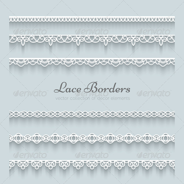 Set Of Lace Borders Stock Vector Decorative