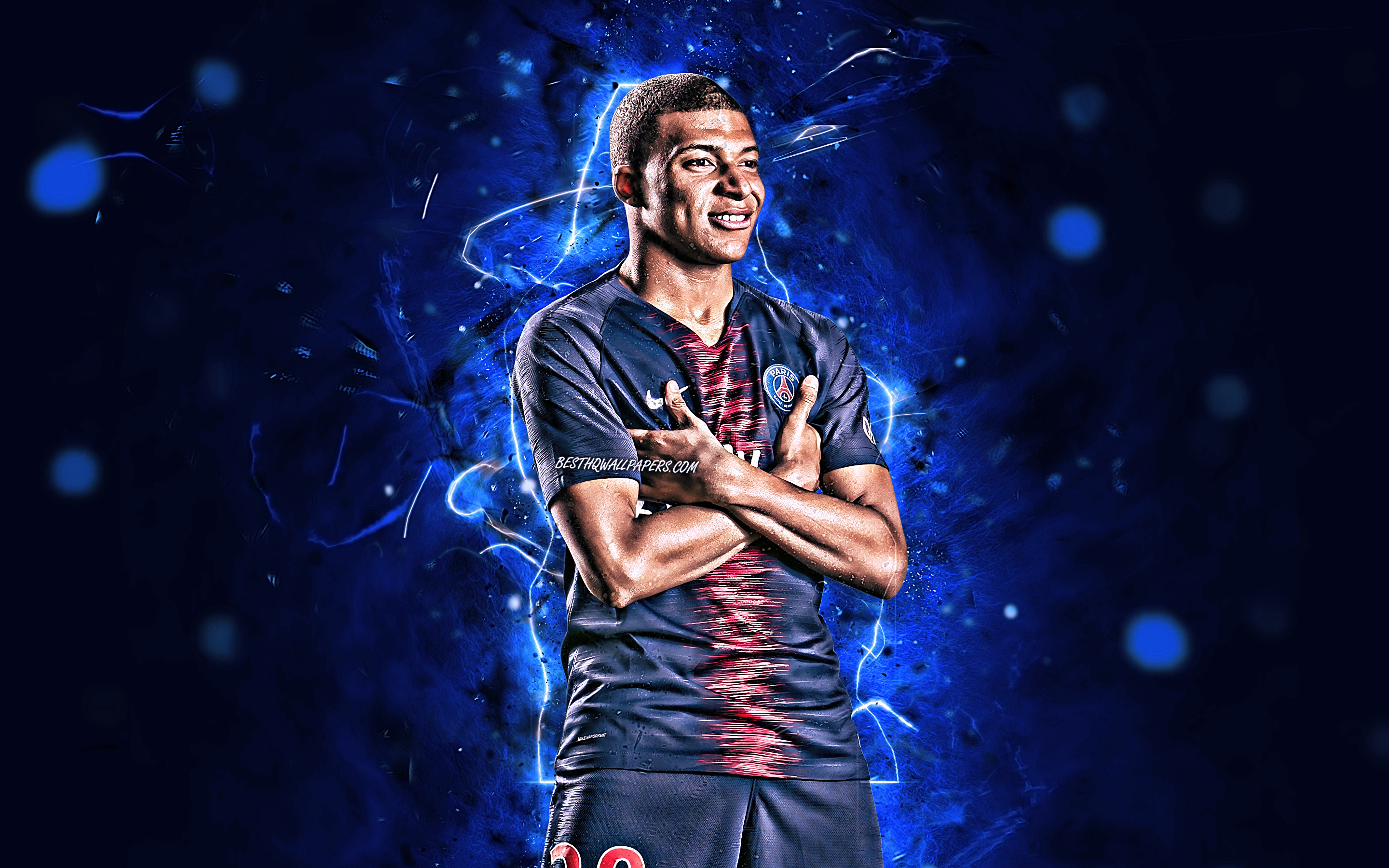 Download wallpapers Kylian Mbappe goal french footballers PSG