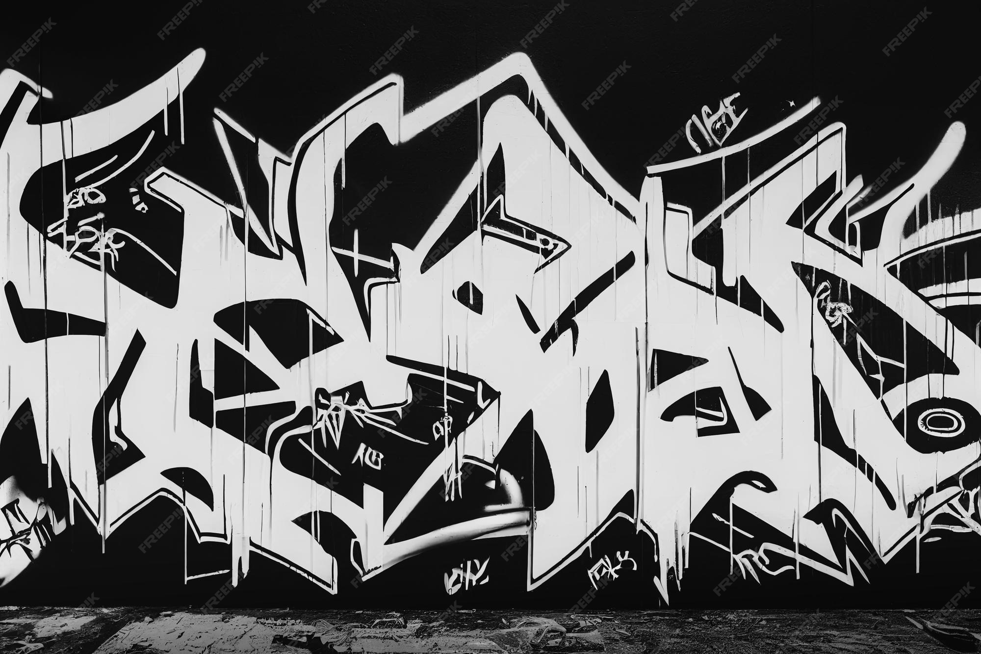 Graffiti Black And White Photography Wallpaper