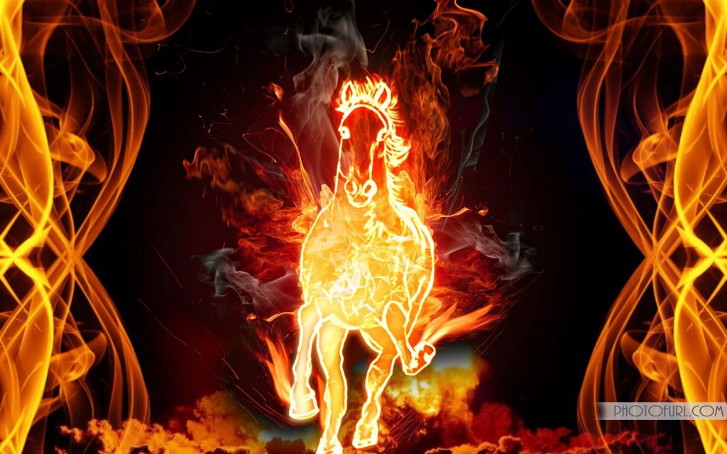 Animated Moving Fire Horse