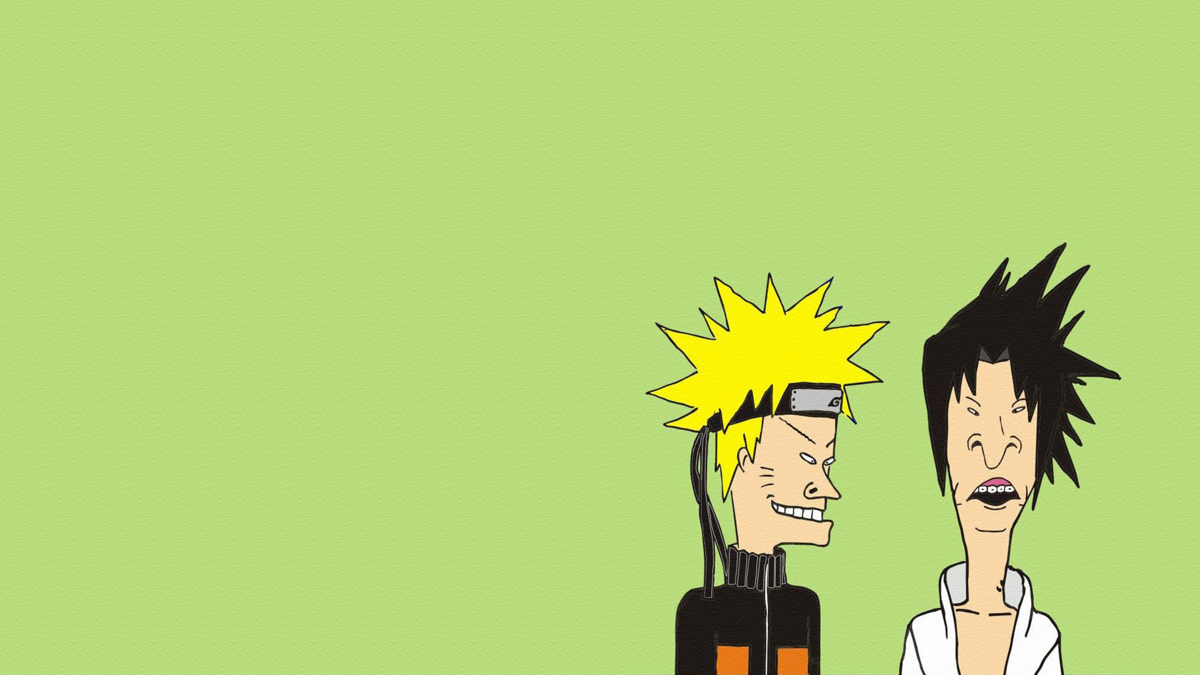 Naruto Beavis And Butt Head Minimalism Wallpaper Background 4k