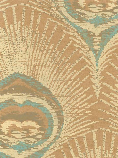 Blue And Brown Peacock Wallpaper Pattern Vl214135 Name
