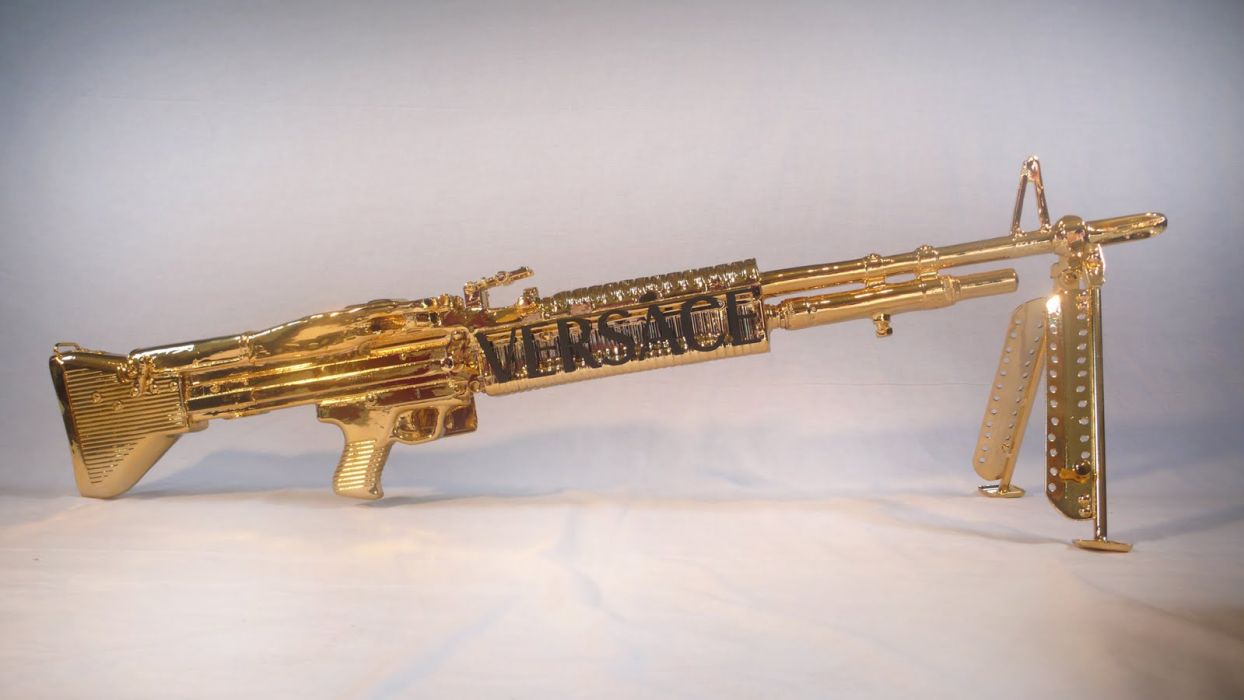M60 Machine Gun Military Rifle Weapon Gold G Wallpaper