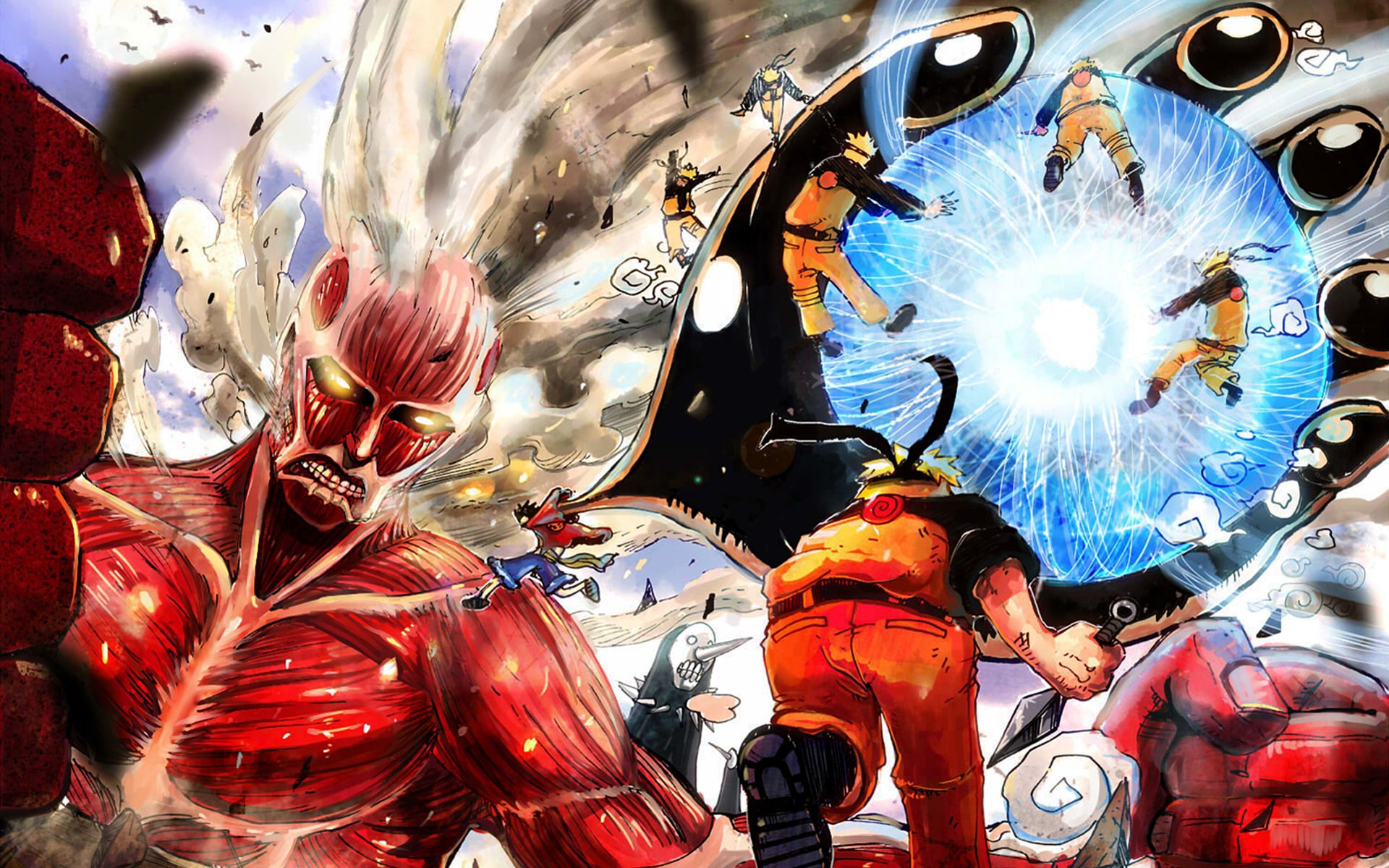 Attack On Titan One Piece Naruto Bleach Wallpaper HD