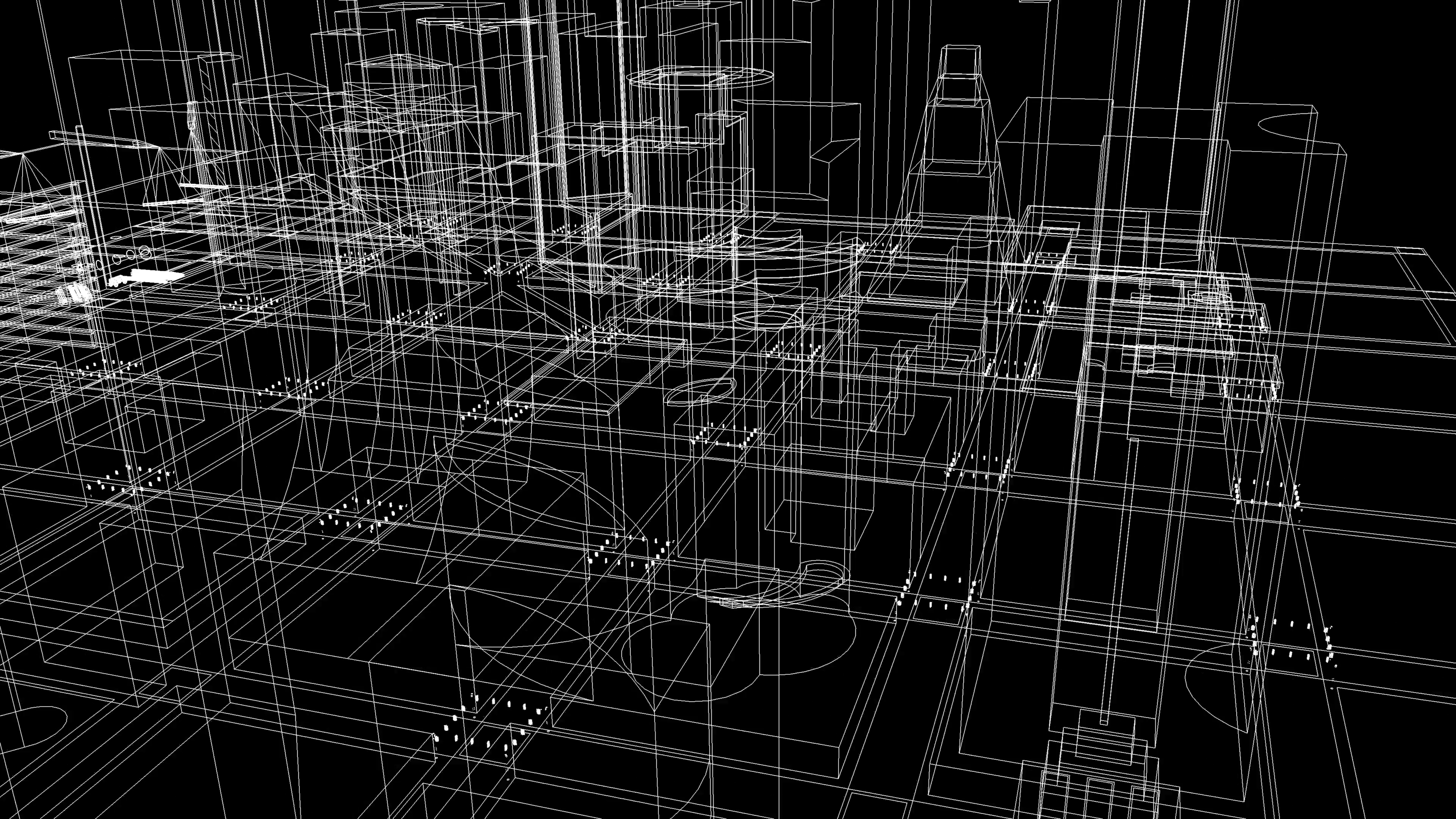 Blue Print Architecture wireframe background Stock Video Footage