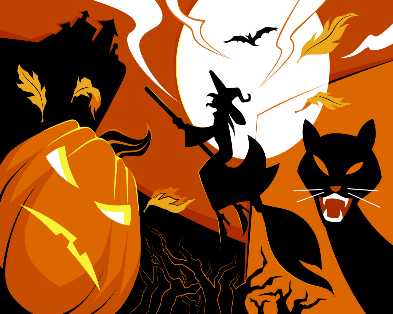 Halloween Black Cats Desktop Wallpaper Png