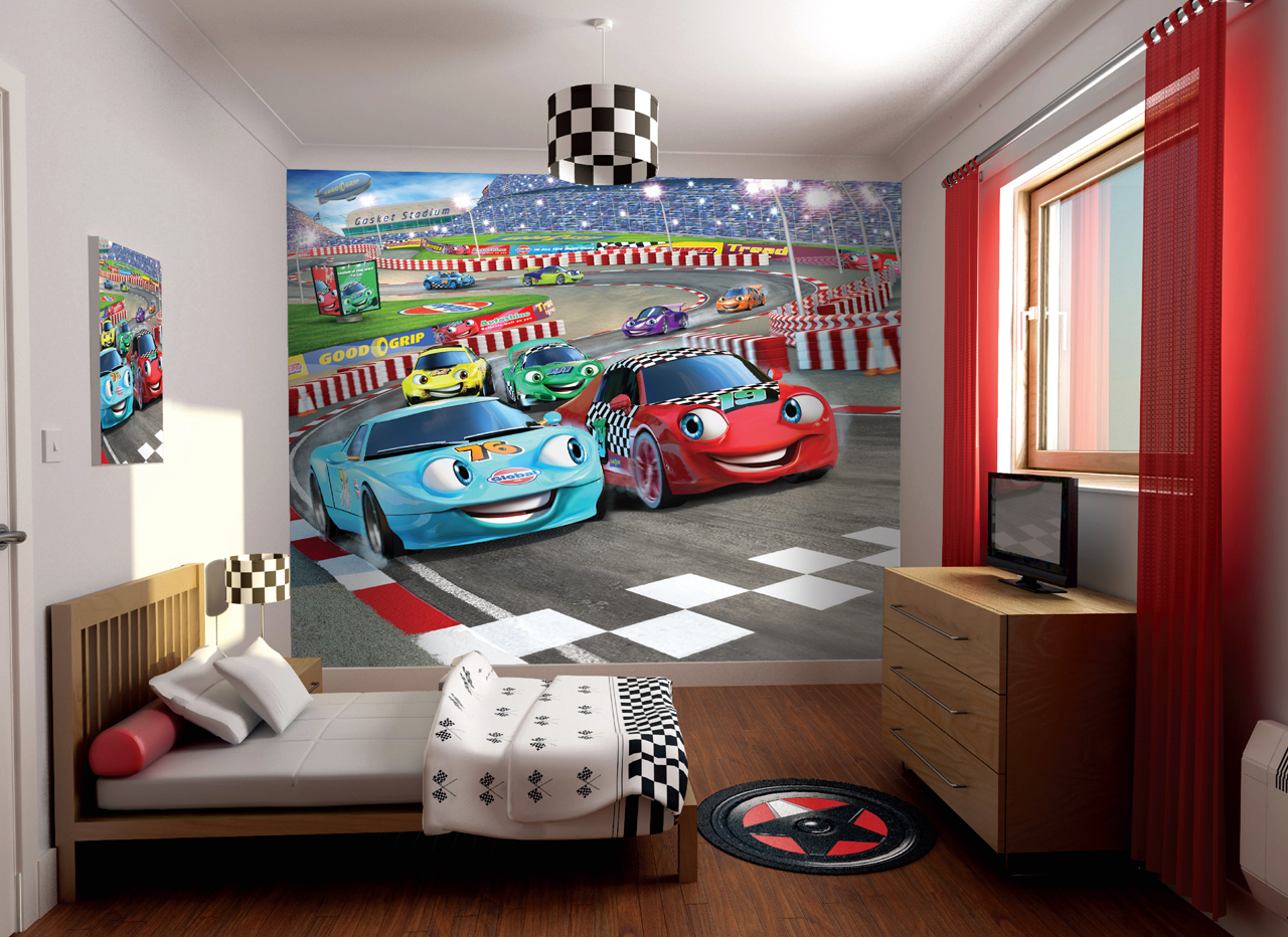 Car Racers Boys Wallpaper Murals For Kids Bedroom
