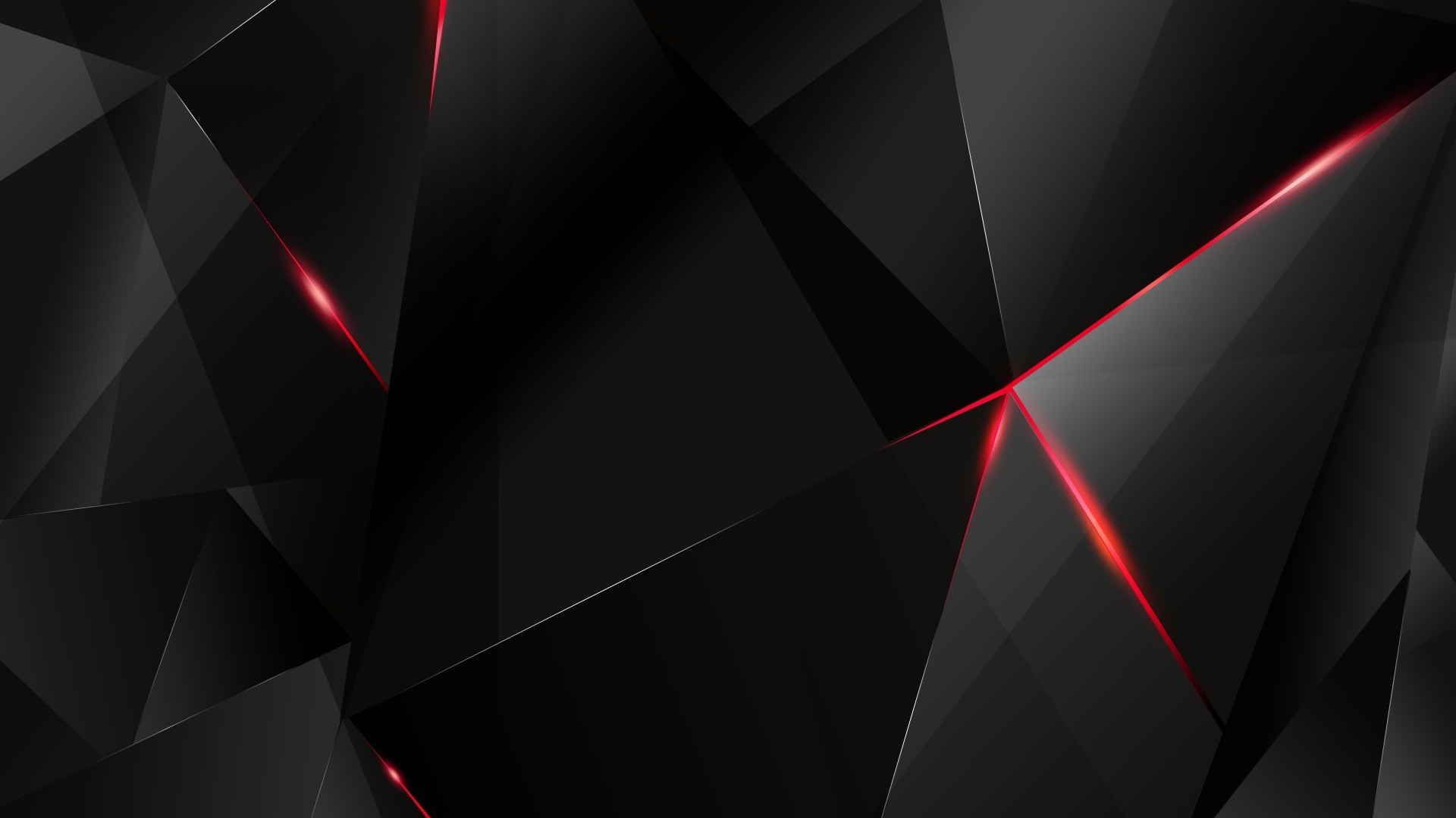 Black Polygon With Red Edges Abstract HD Wallpaper Fox