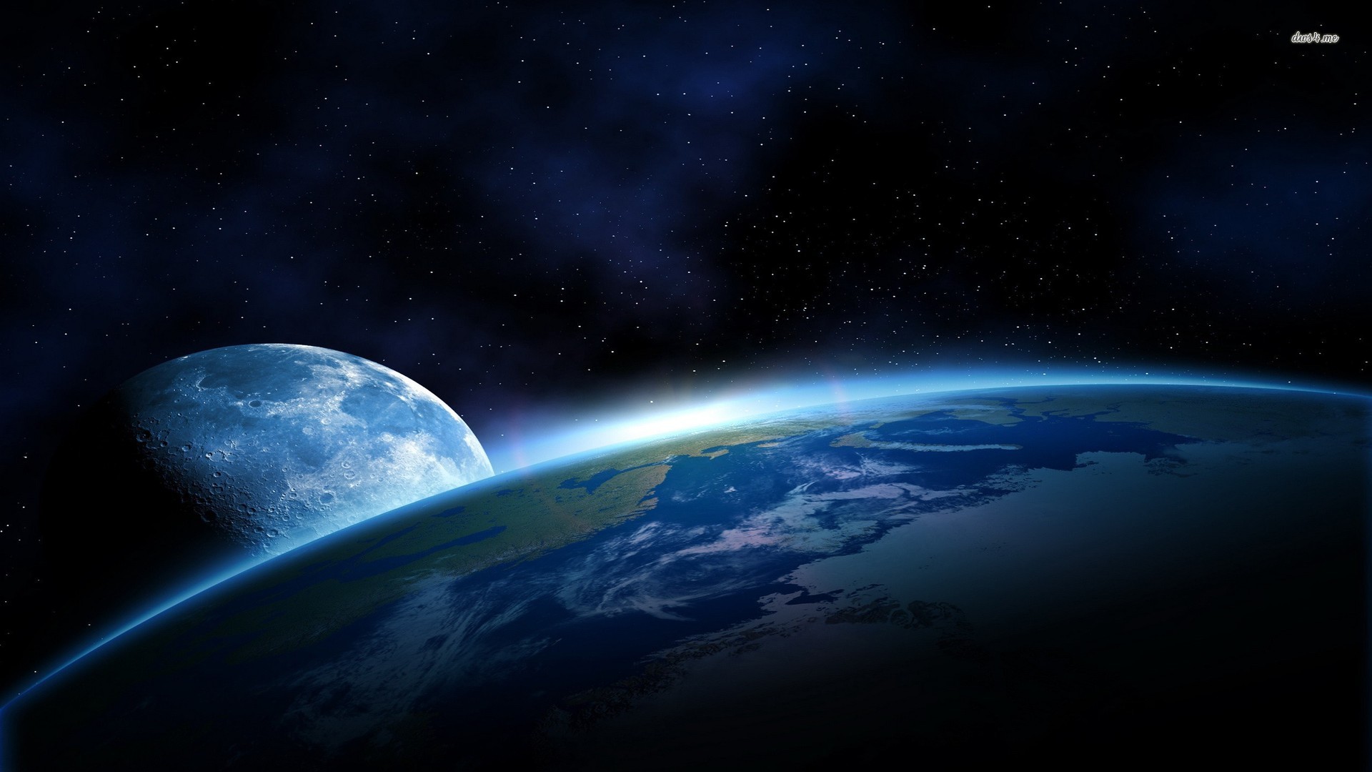 Earth And Moon Wallpaper Space