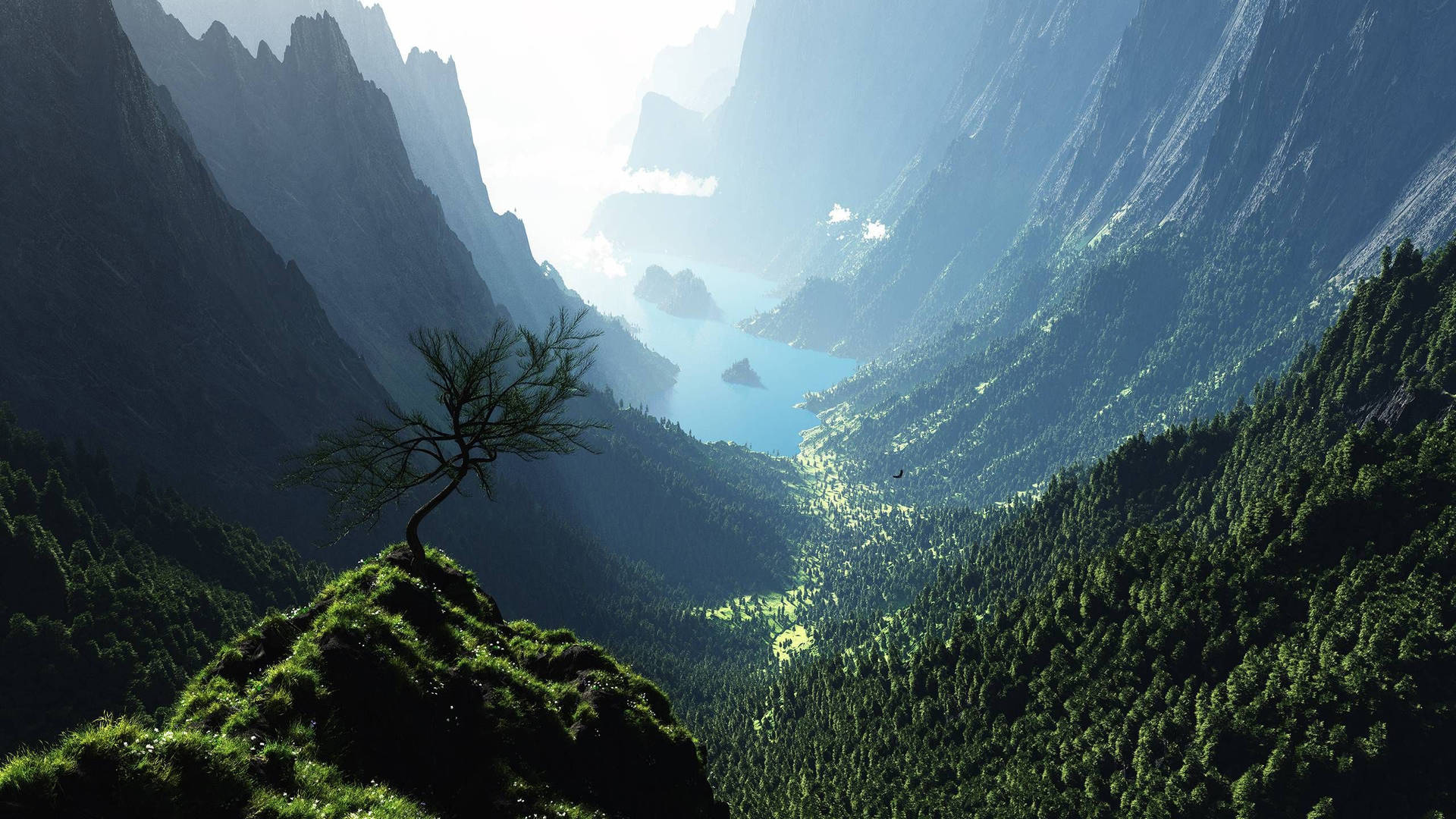 Soaring Peaks With A Stunning Valley Wallpaper