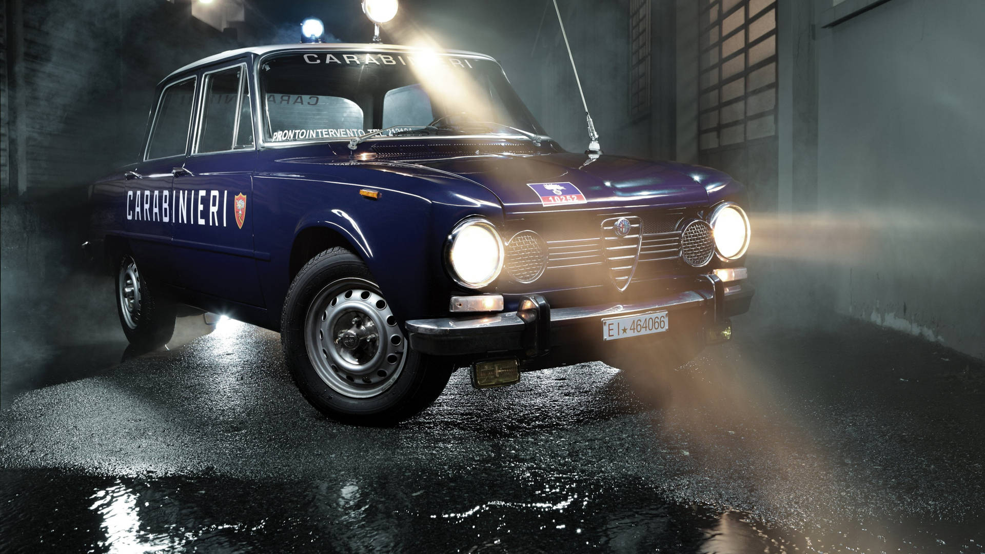 Download Classic Blue Alfa Romeo Giulia Wallpaper