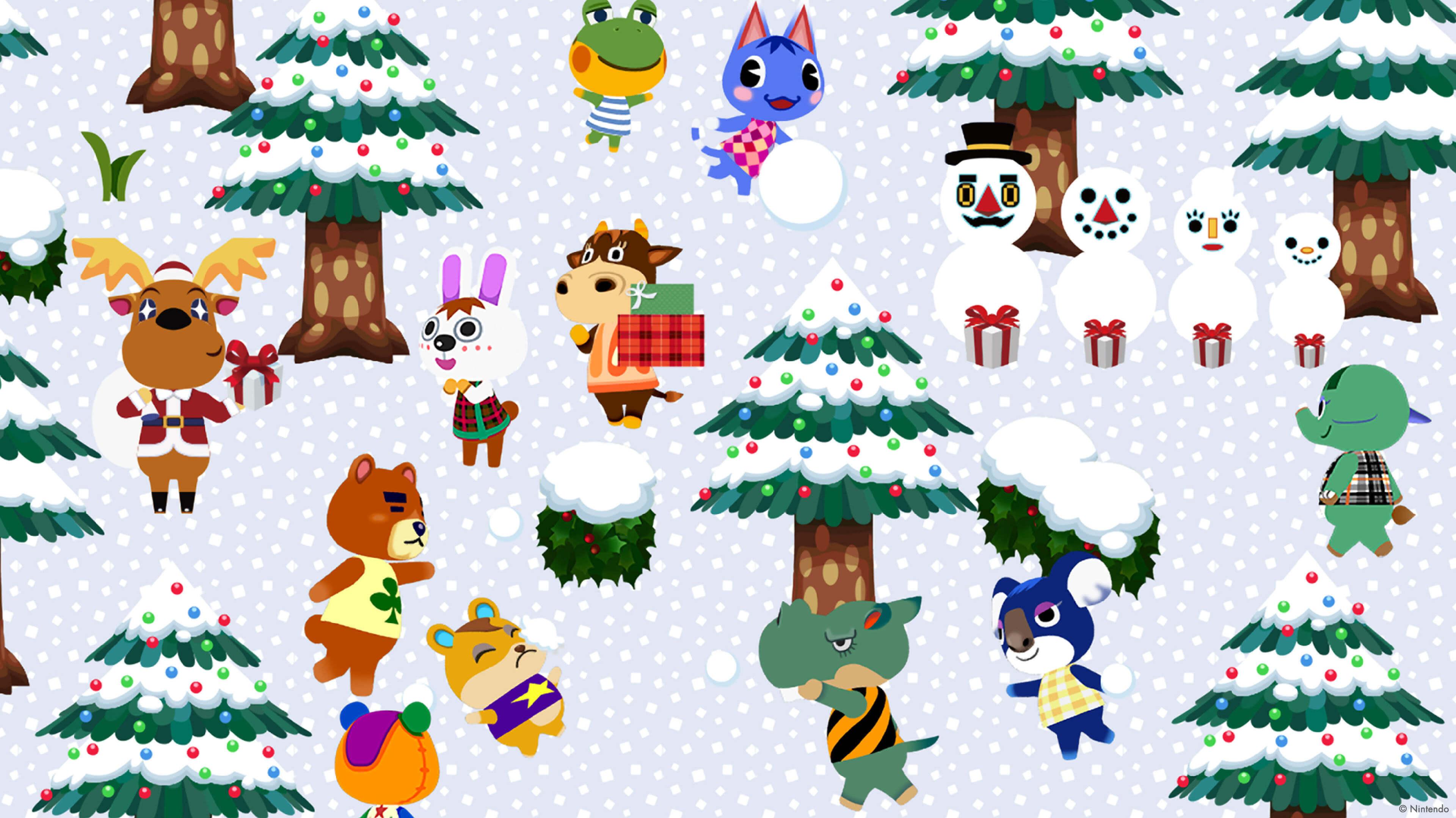 Animal Crossing Winter UHD 4k Wallpaper Cc