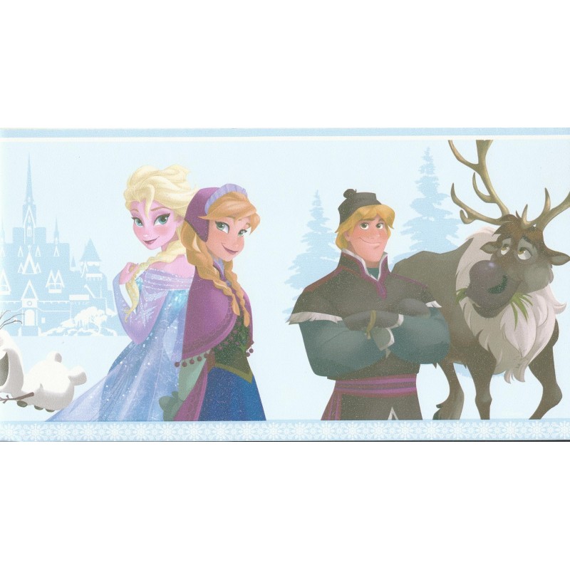 Home Disney Frozen Blue Self Adhesive Wallpaper Border by Galerie
