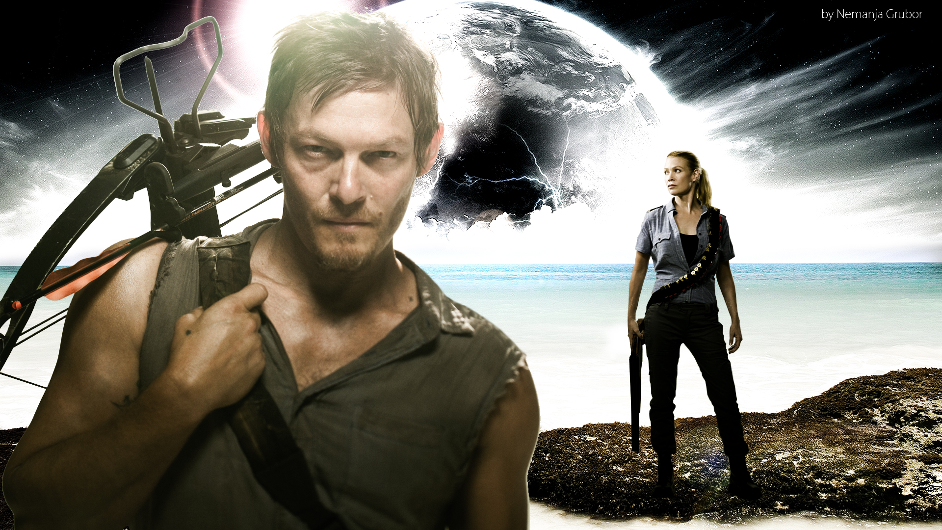 The Walking Dead Daryl Andrea Wallpaper By Ngrubor