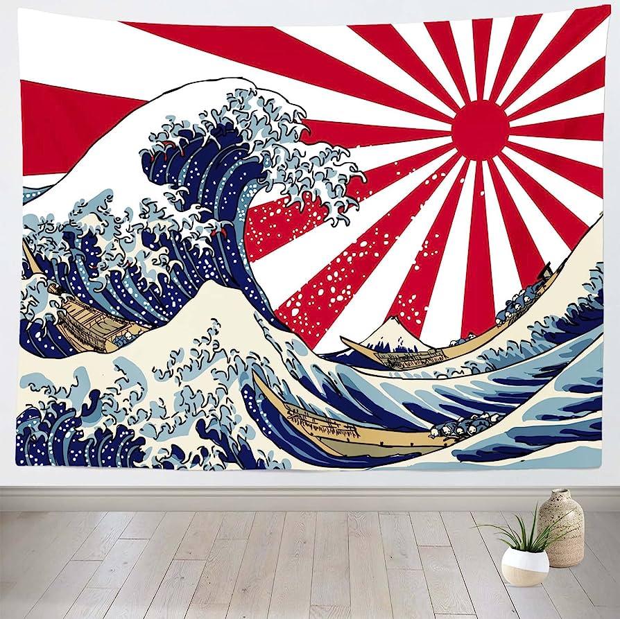 Amazon Beleco Japanese Great Wave Tapestry Wall Hanging Mount