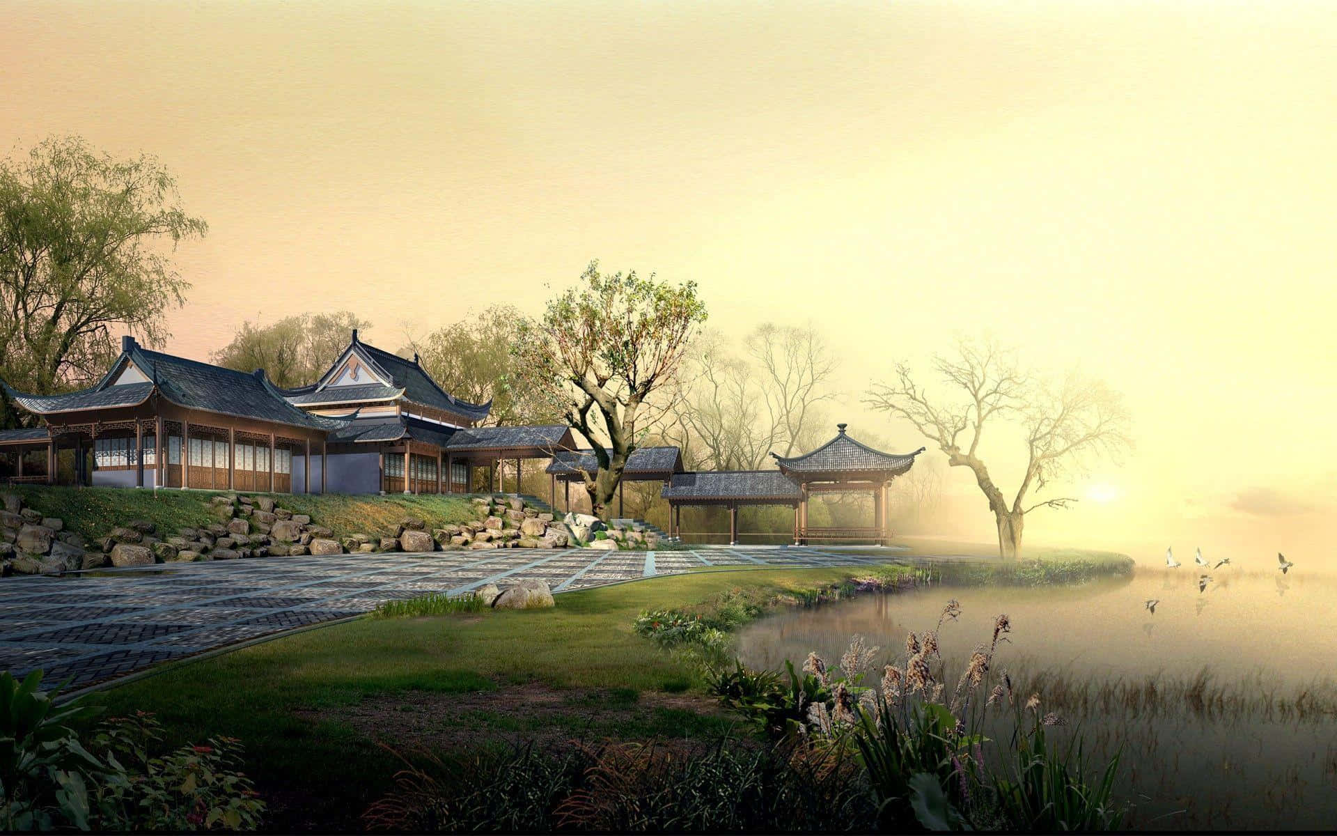 Traditional Japanese Art On Desktop Wallpaper