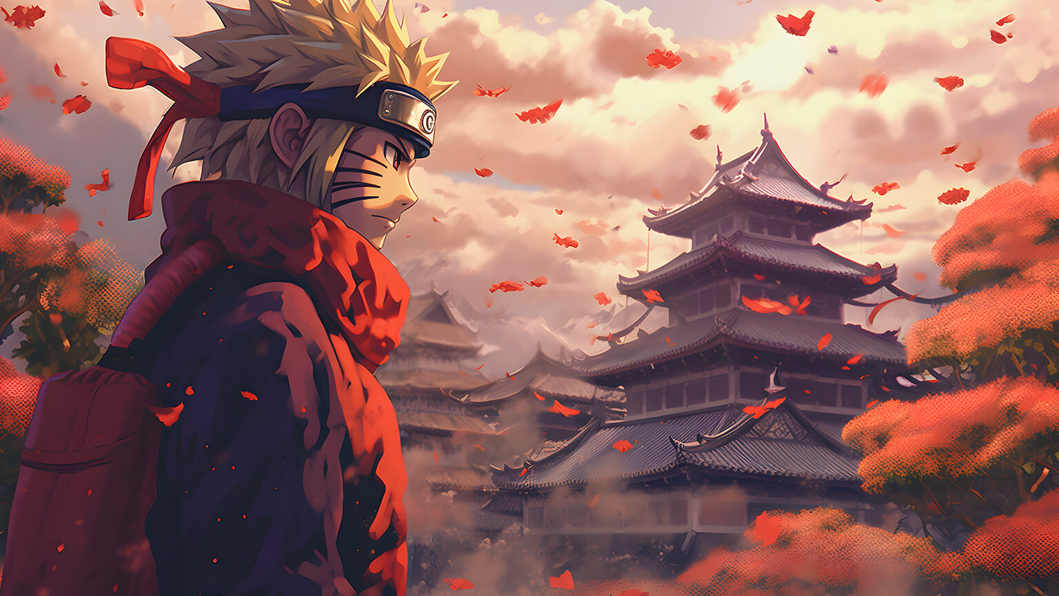 Naruto Uzumaki Pagodas Desktop Wallpaper