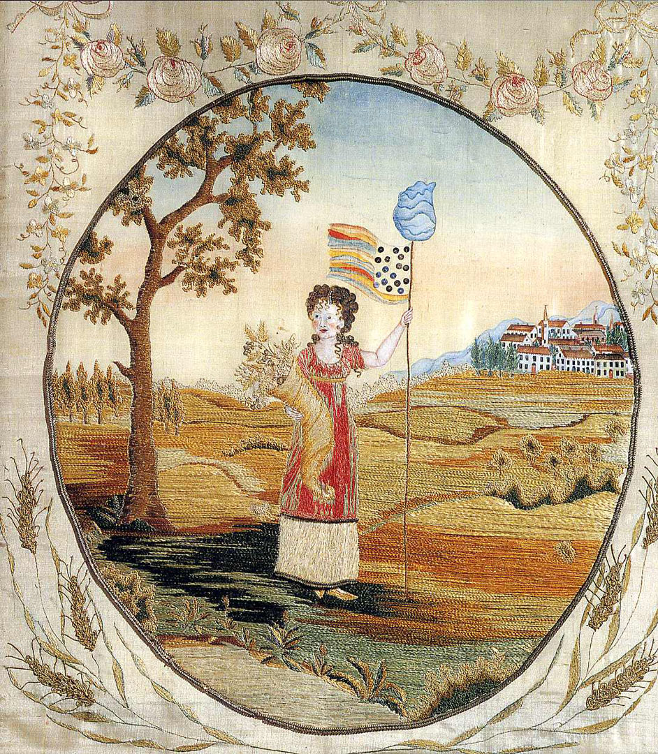 Liberty Needlework American Folk Art Wallpaper Image