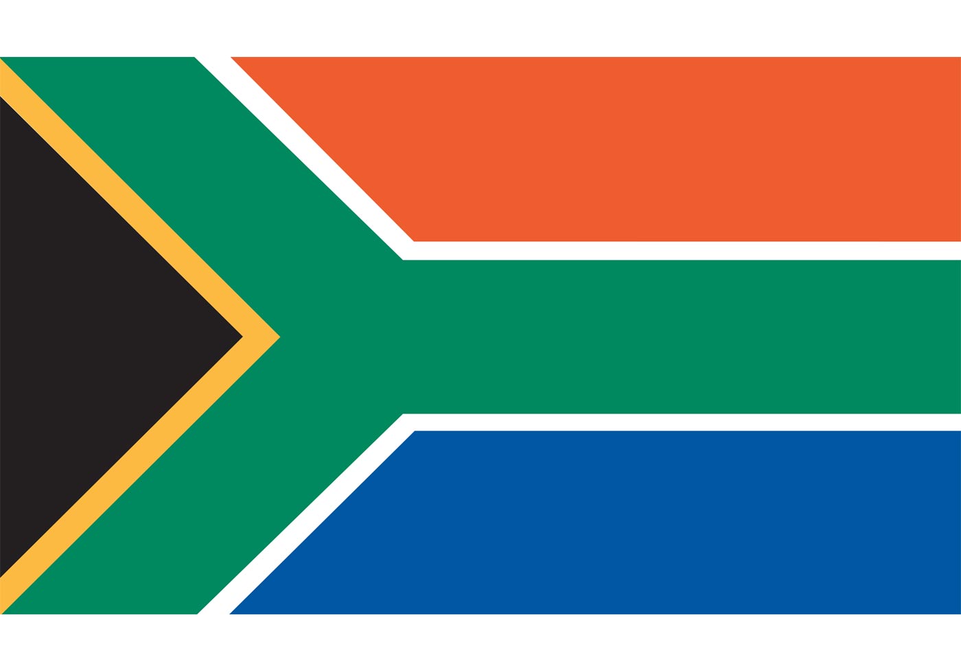 South African Flag Vector Art