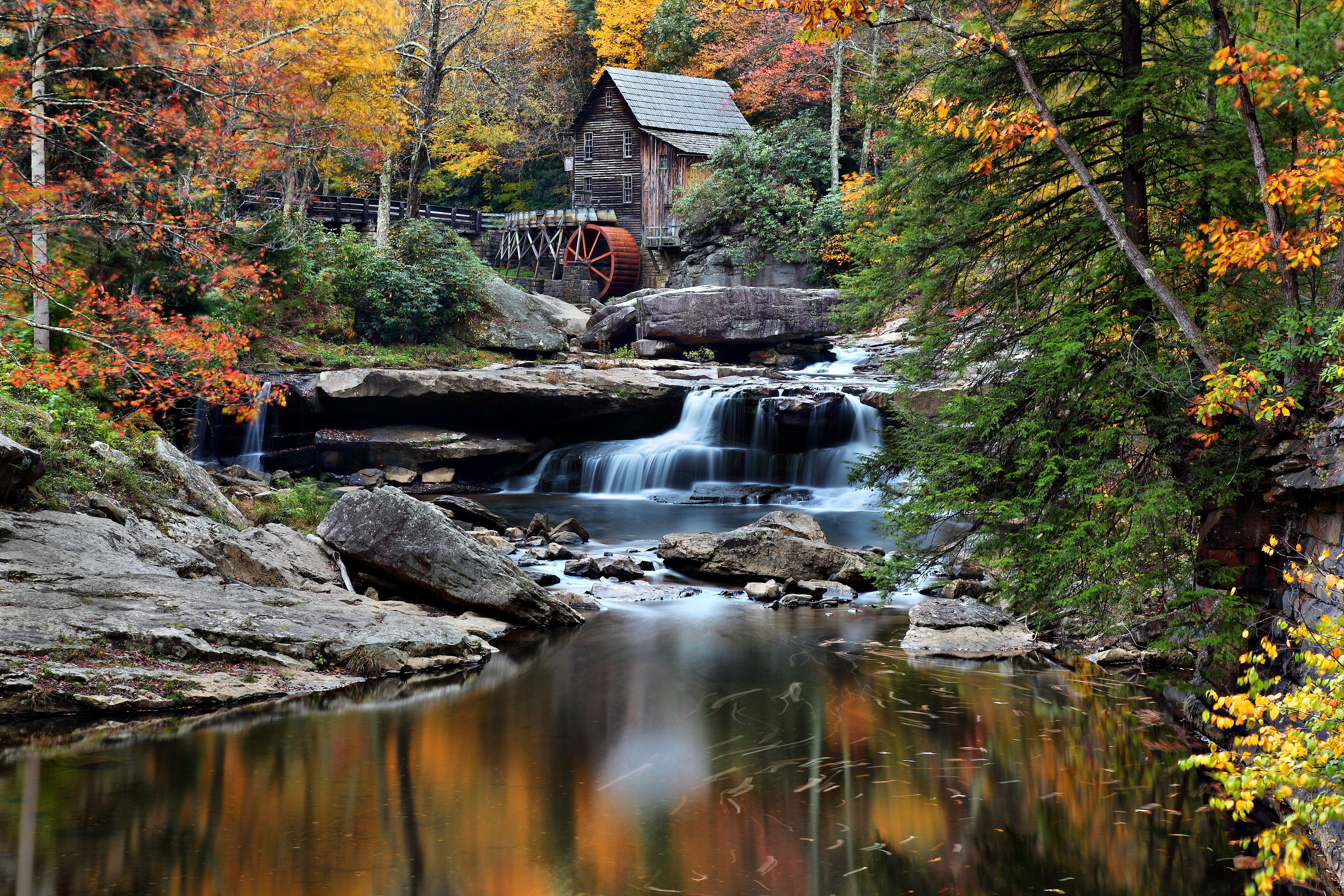 West Virginia Grist Mill Autumn Structures Nature Pictures By