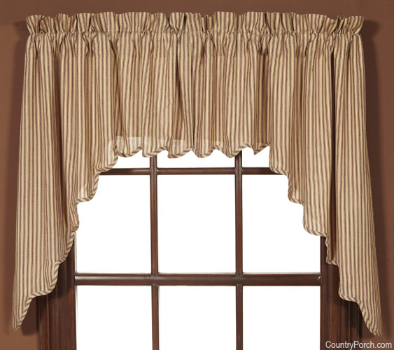 scalloped window curtain swag cheston stripe scalloped window curtain