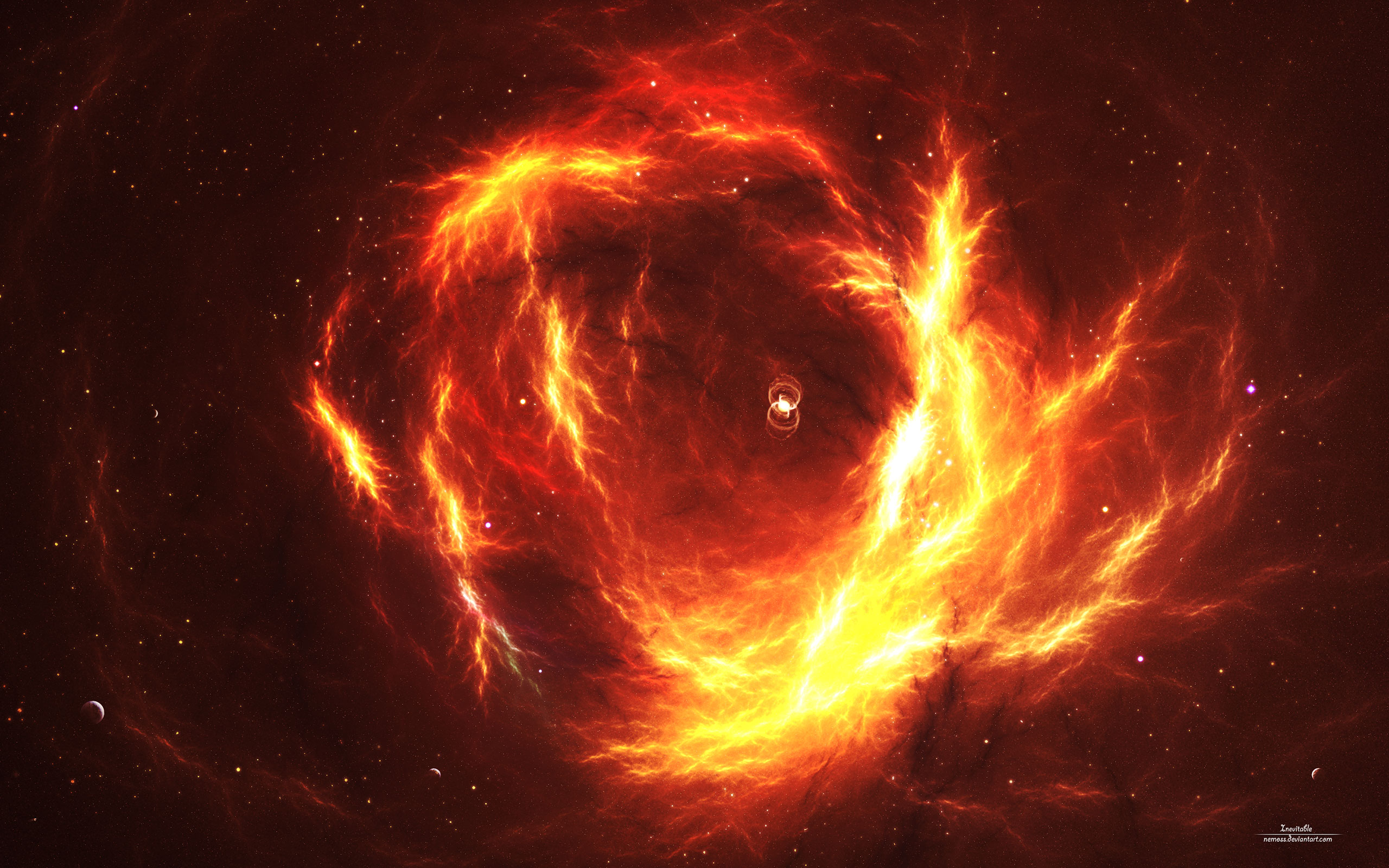 Wallpaper Burning Space Nebula