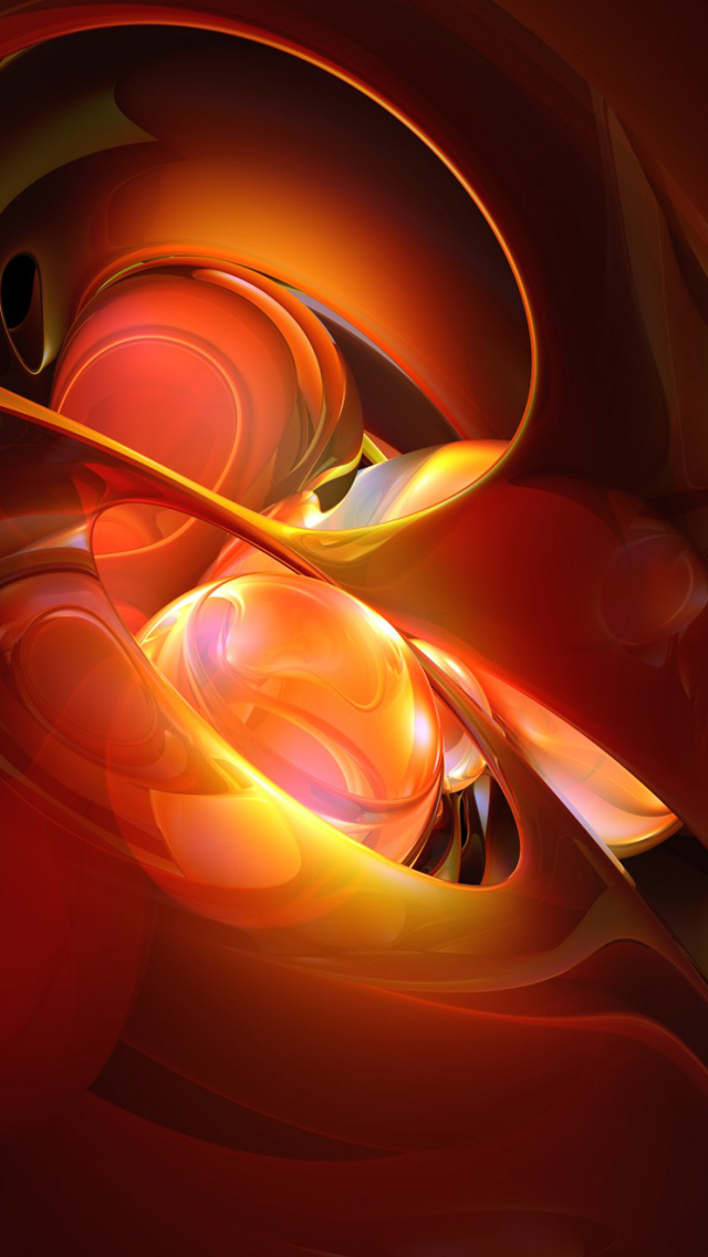 iPhone Wallpaper HD Orange Abstract 3d Art Background