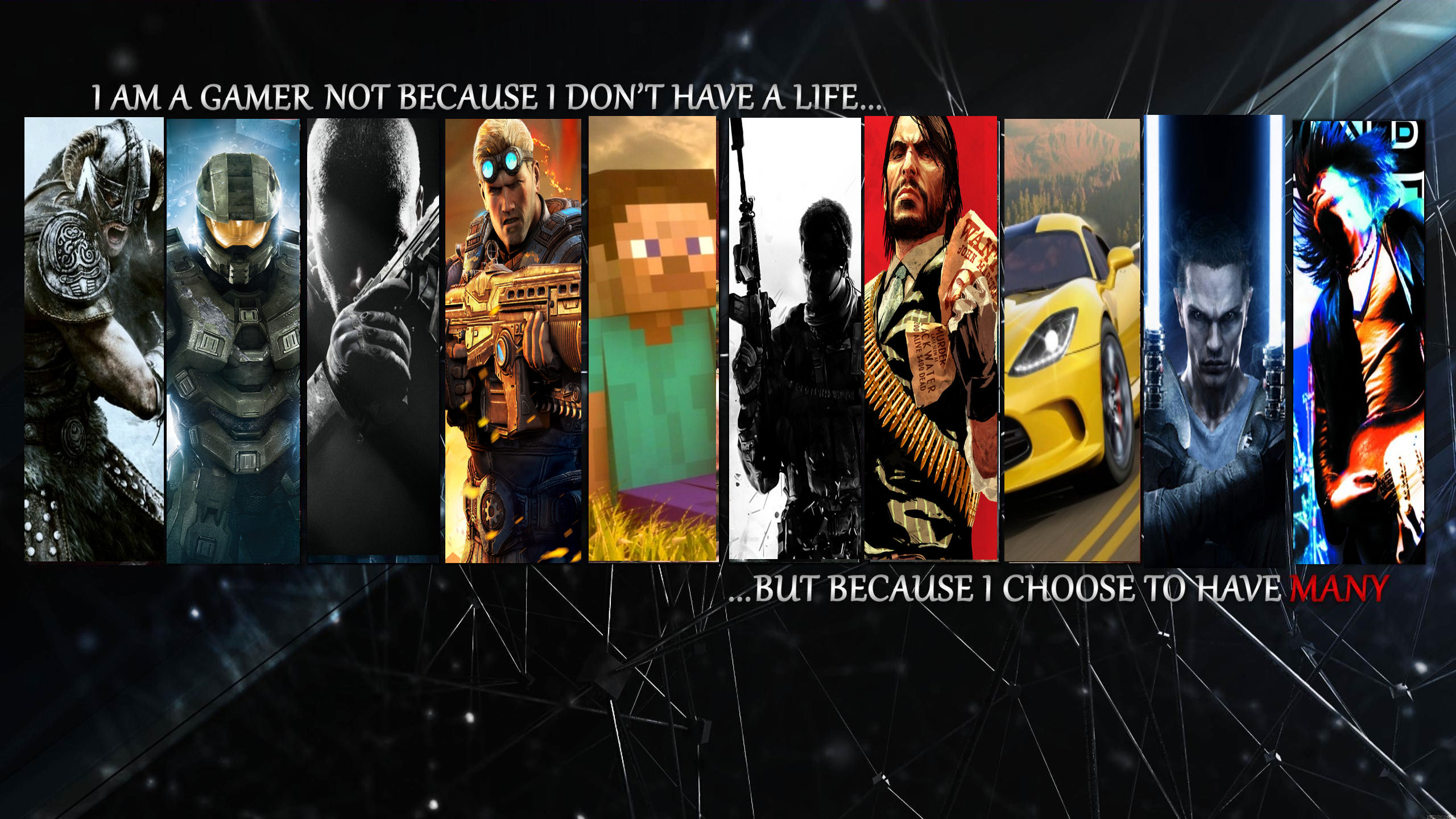 redid a gaming wallpaper i saw but with different games gaming 2560x1440