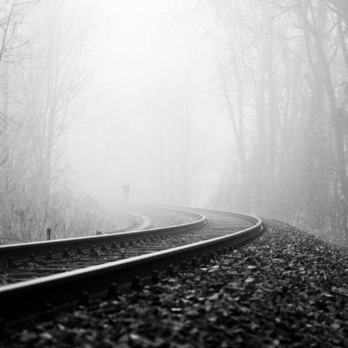 Railway Into Mist Wallpaper For iPad