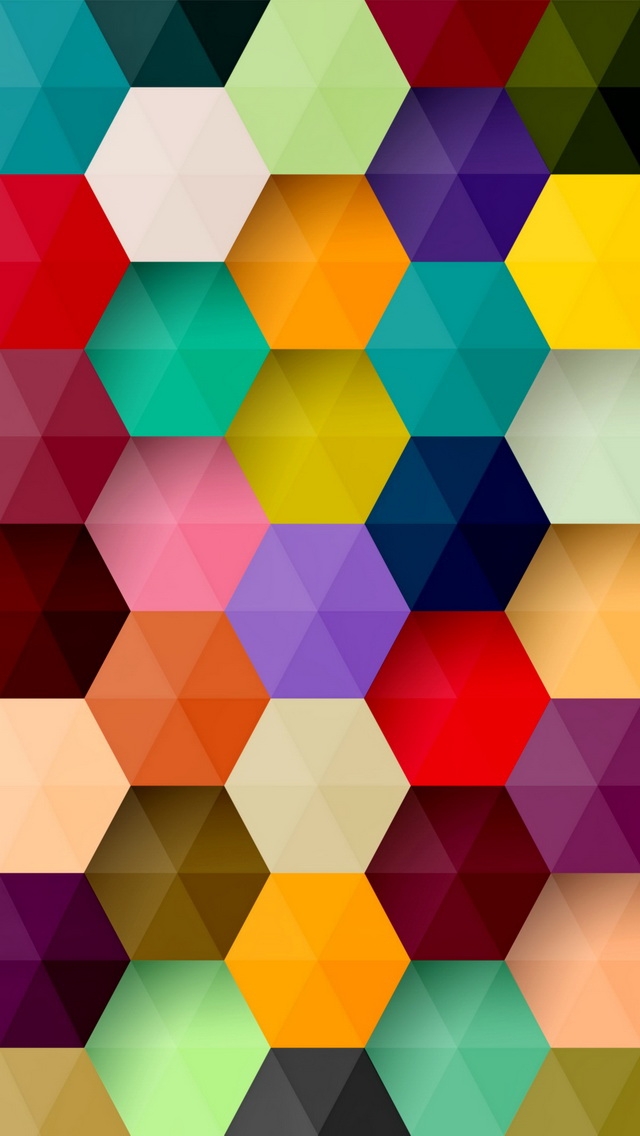 Colorful Hexagons Pattern Wallpaper iPhone