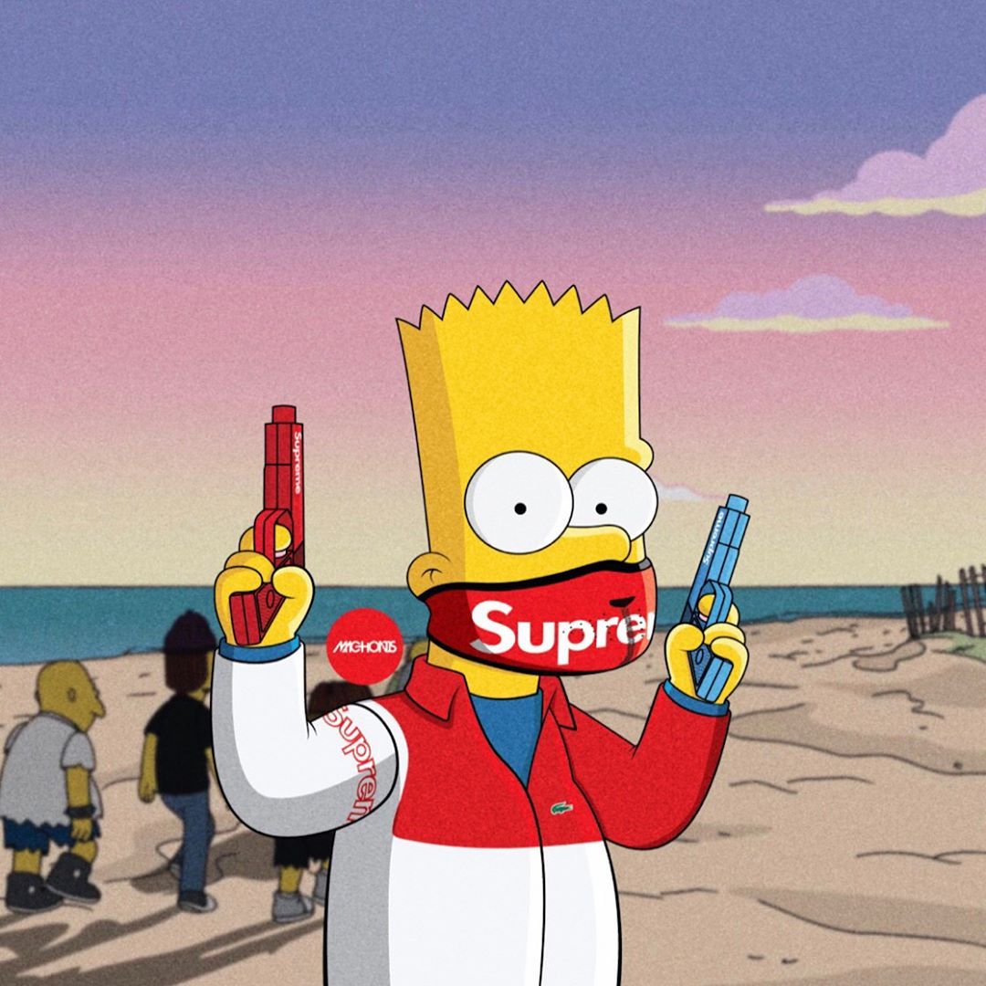 Hood Bart Simpson Supreme Wallpaper Top