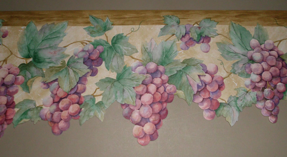 Free download Wallpaper Border Grape Vine Grapes 6 7 8 x 15 Green