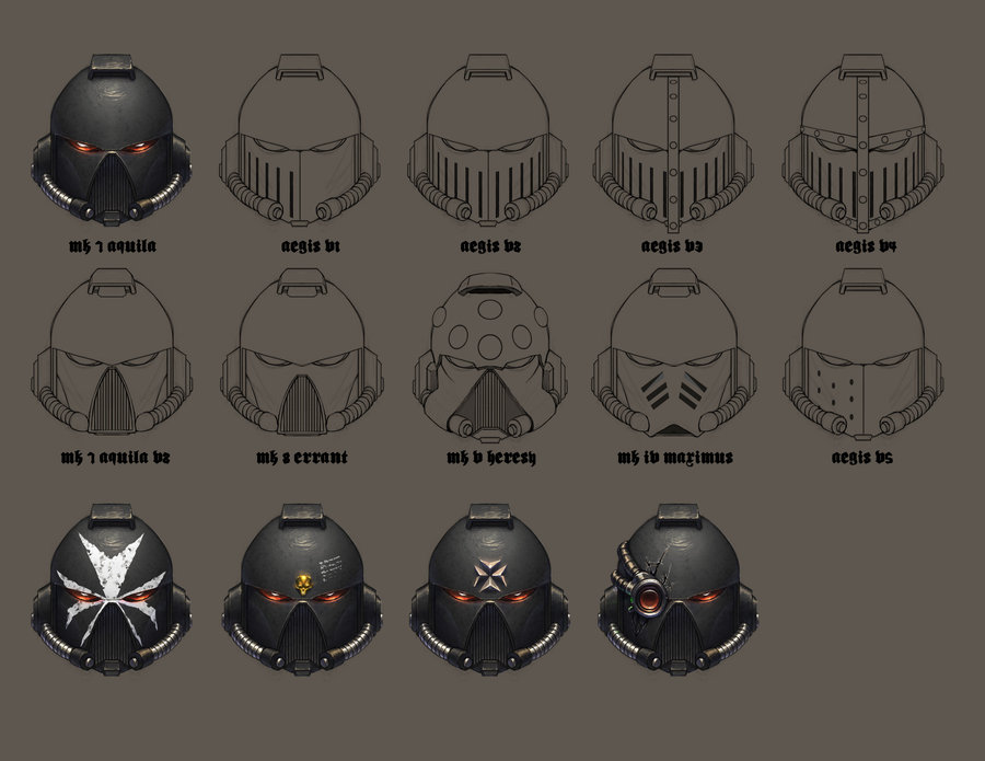 Black Templar Helmet Sketches By Nicholaskay