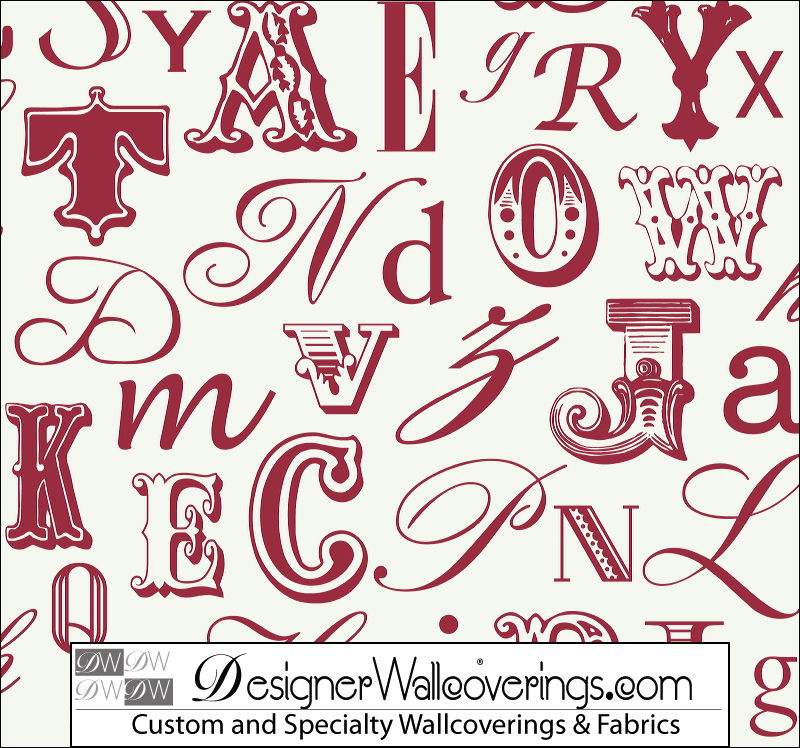 Alisons Alphabet Wallpaper [WLD 14158] Designer Wallcoverings
