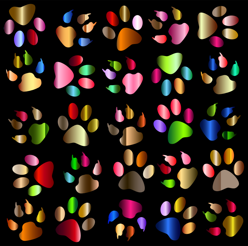 Clipart Colorful Paw Prints Pattern Background Reinvigorated