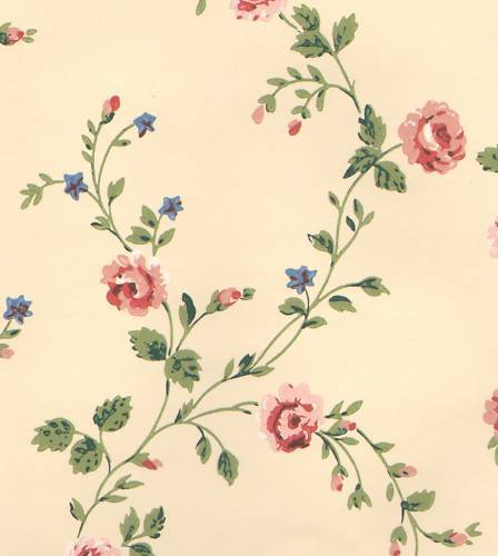 Historic Reproduction Wallpaper Quaint Victorian Calico Floral