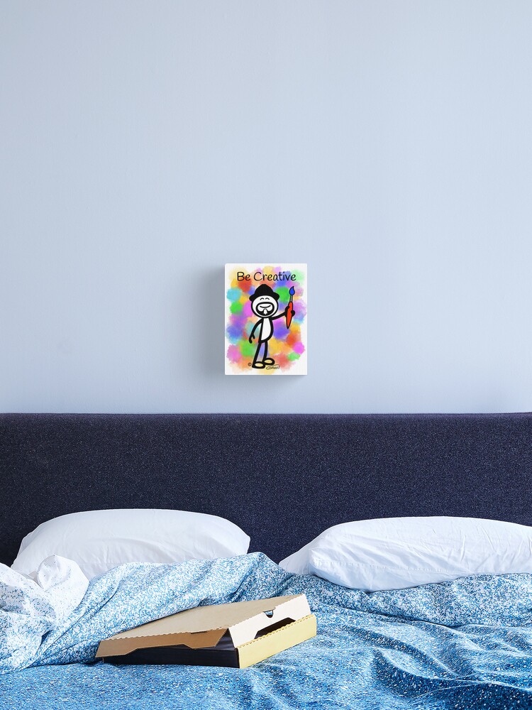 Gg Artist Stick Figure Be Creative Paint Splotch Background