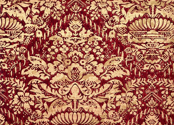 Damask Red And Gold Wallpaper Stencils