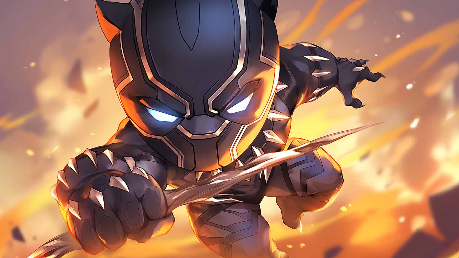 Cute Black Panther With Claws Desktop Wallpaper 4k