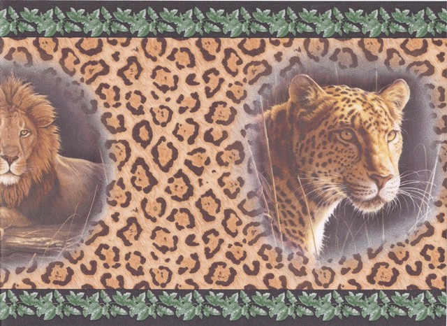 Black Cheetah Animal Wallpaper Border Lodge Outdoors