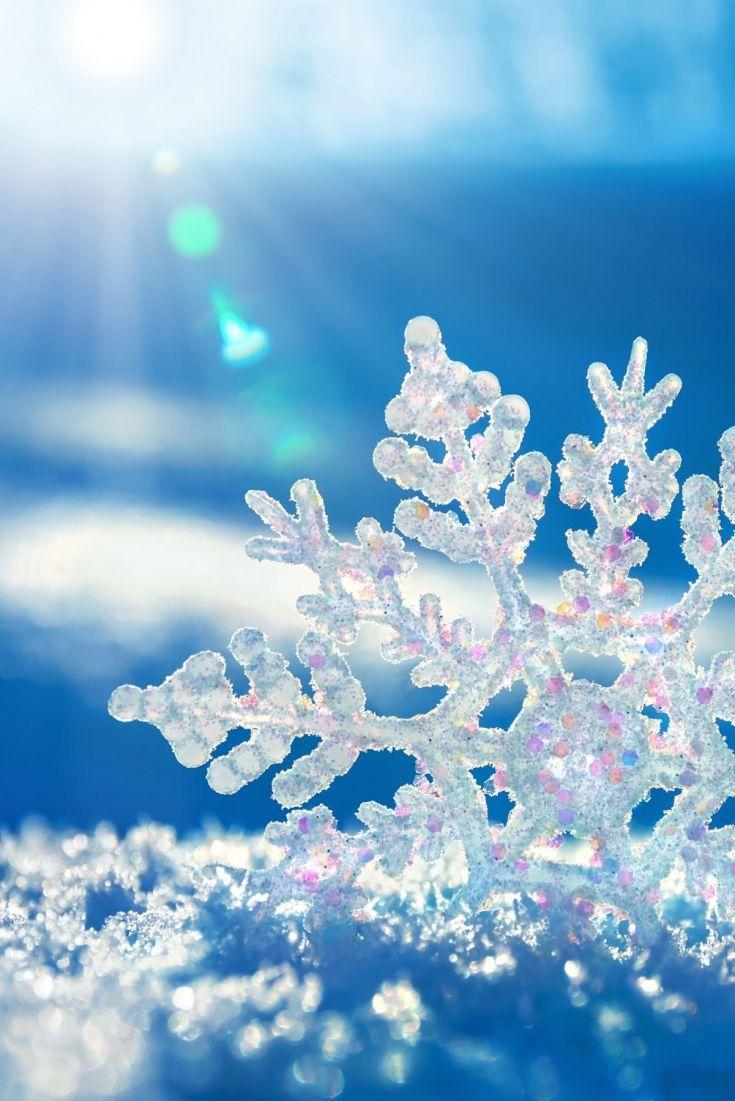 Sparkling Snow Flake In iPhone Wallpaper Winter Snowflake