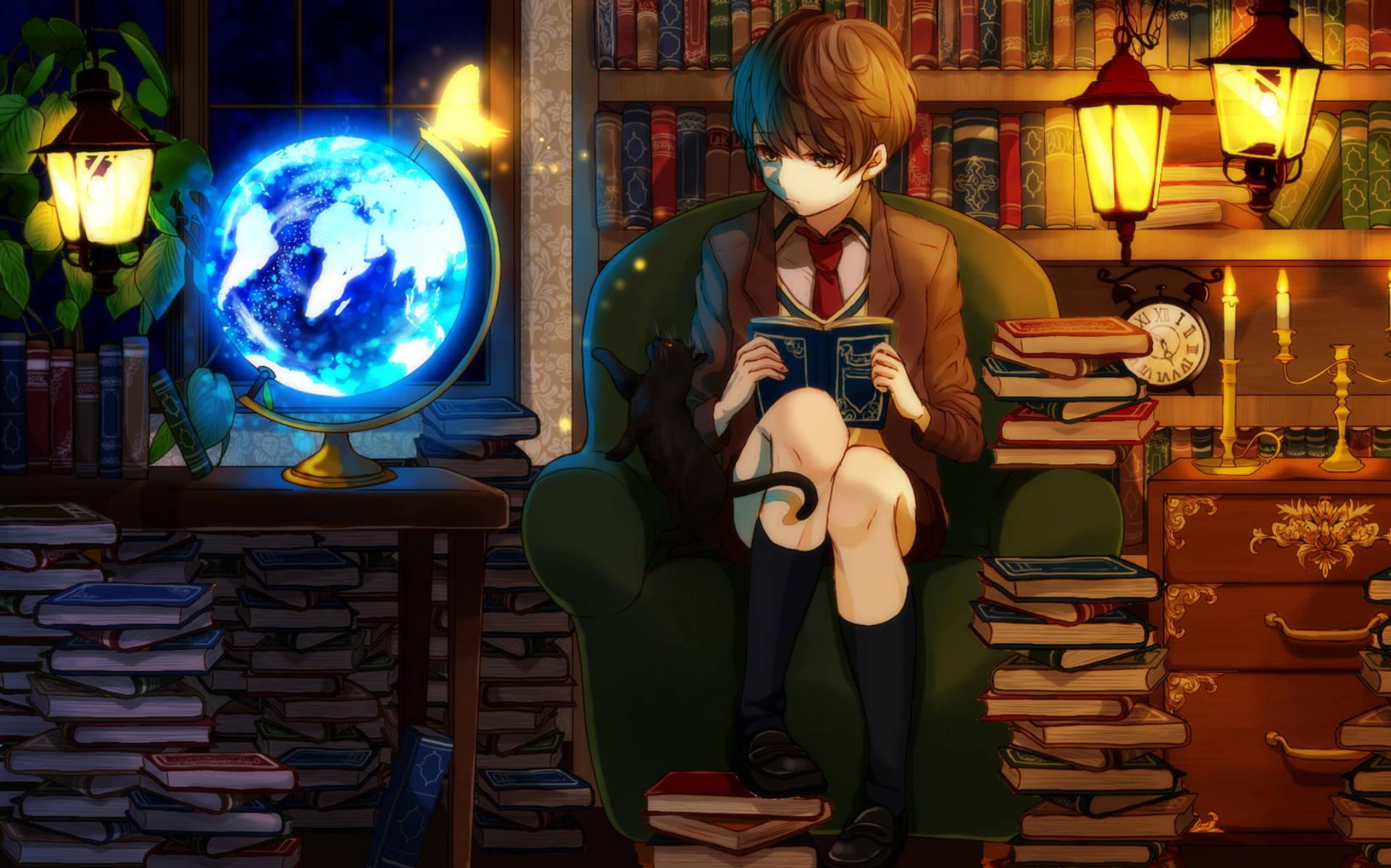 🔥 [20+] Anime Boy Reading Wallpapers | WallpaperSafari, image size:1920x1199