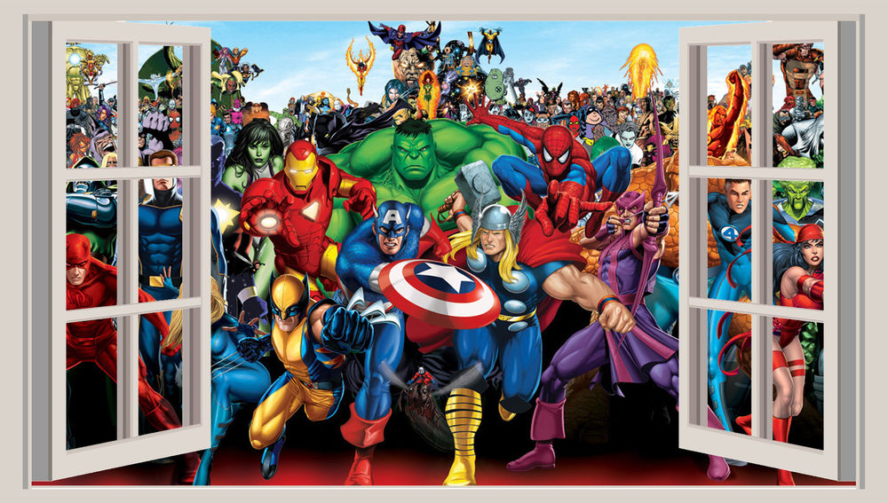 Free Download Window Wall Art Sticker Marvel Heroes Decal Vinyl Wallpaper Ebay 1000x567 For Your Desktop Mobile Tablet Explore 49 Vinyl Cling Wallpaper Removable Wallpaper Decals Removable Wallpaper Stickers