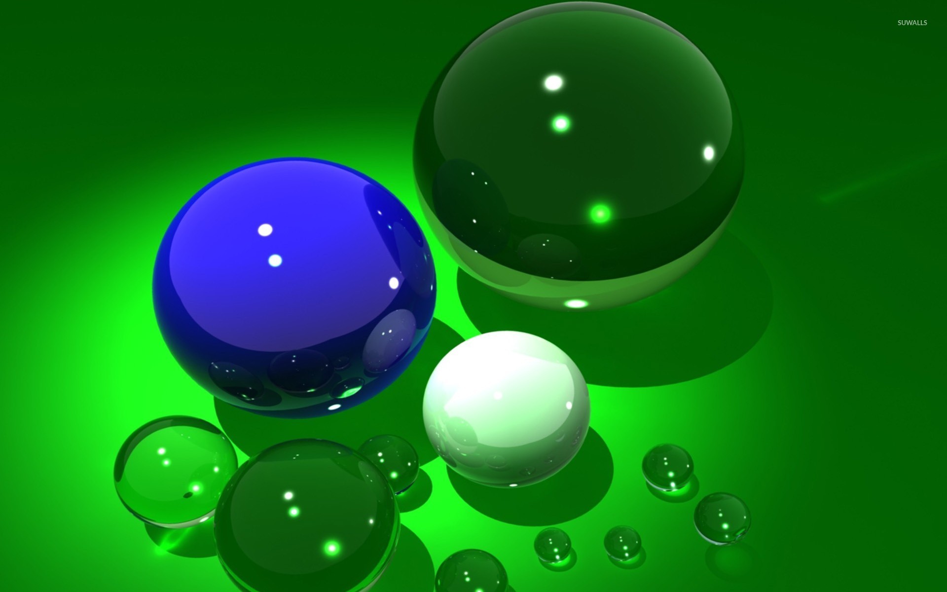 Shiny Spheres Wallpaper 3d