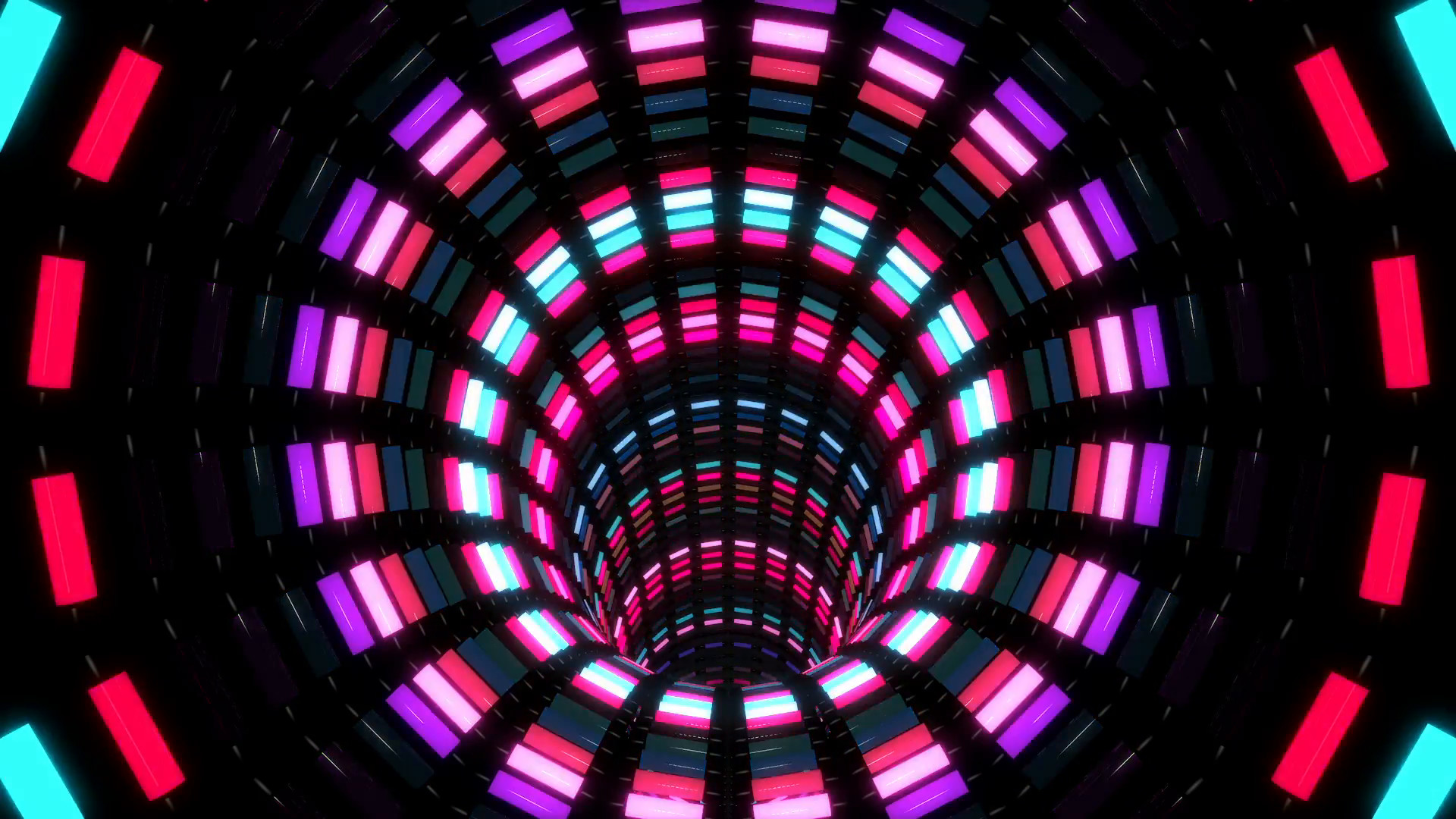 Vivid neon lights form a mesmerizing tunnel, radiating vibrant colors in a futuristic design, perfect for a neon wallpaper