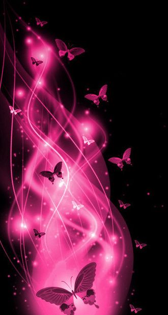Neon Pink Butterflies Bright Picture